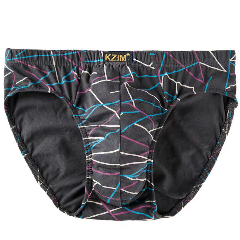 Men's Dragon Print Cotton Brief(3 Packs) - B-Grey - 7XL - image 10