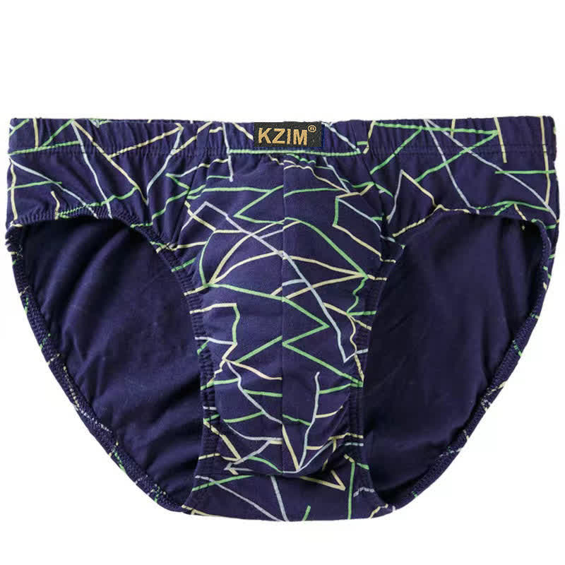 Men's Dragon Print Cotton Brief(3 Packs) - B-Royal Blue - 7XL - image 7