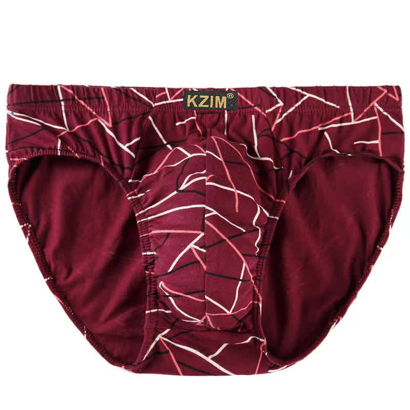 Men's Dragon Print Cotton Brief(3 Packs) - B-Red - 7XL - image 8