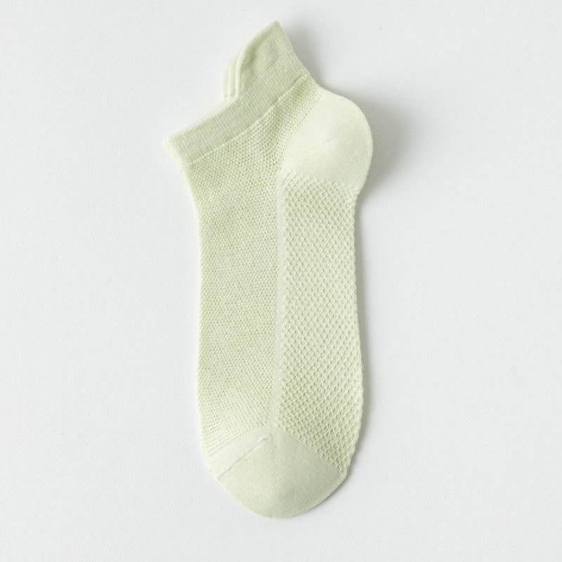 Classic Colors Mesh Ankle Socks(7 Pairs) - Green - EU36-40(US3-7) - image 4