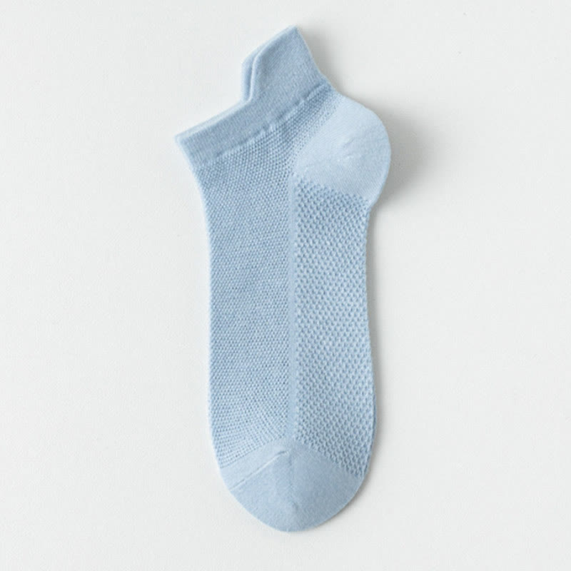 Classic Colors Mesh Ankle Socks(7 Pairs) - Blue - EU36-40(US3-7) - image 8