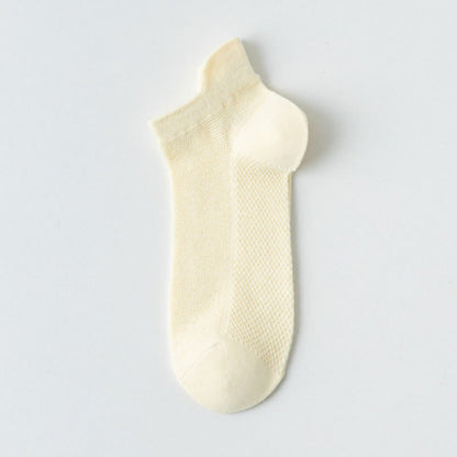 Classic Colors Mesh Ankle Socks(7 Pairs) - Yellow - EU36-40(US3-7) - image 5