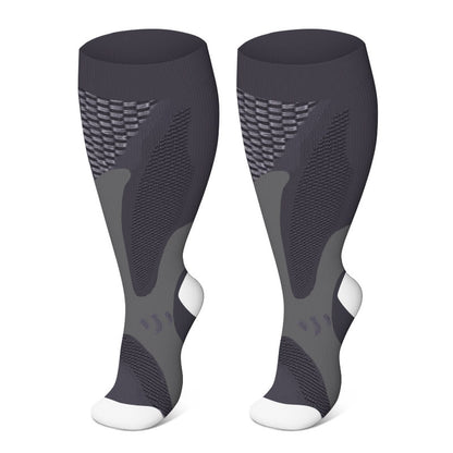 Plus Size Sport Wine Compression Socks 2XL-7XL(3 Pairs) - Grey - 7XL - image 4
