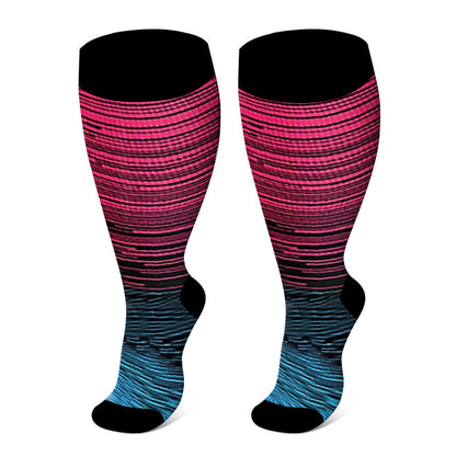 Colorful Cool Lines Plus Size Compression Socks 2XL-7XL(3 Pairs) - image 13