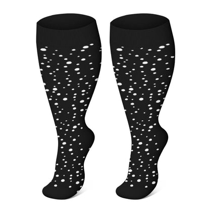 Plus Size Splicing Hearts Compression Socks(3 Pairs) - Polka Dots - 4XL - image 2