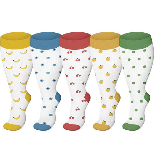 Plus Size Fruit Style Compression Socks(3 Pairs)