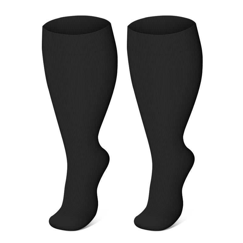 2XL-7XL Solid Color Plus Size Compression Socks(3 Pairs)