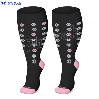 Plus Size Dog Footprints Pineapple Compression Socks 2XL-7XL - Dog Footprints - 7XL - image 7