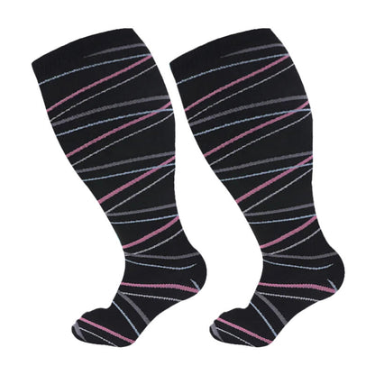 Plus Size Dog Footprints Pineapple Compression Socks 2XL-7XL(3 Pairs) - Black - 7XL - image 8