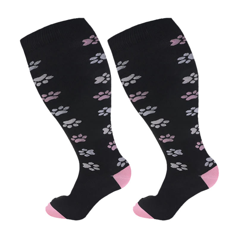 Plus Size Dog Footprints Pineapple Compression Socks 2XL-7XL - image 9