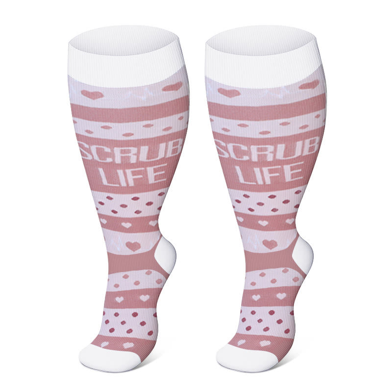 Plus Size Pink Medical Elements Compression Socks(3 Pairs) - image 2