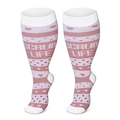Plus Size Pink Medical Elements Compression Socks(3 Pairs) - image 2