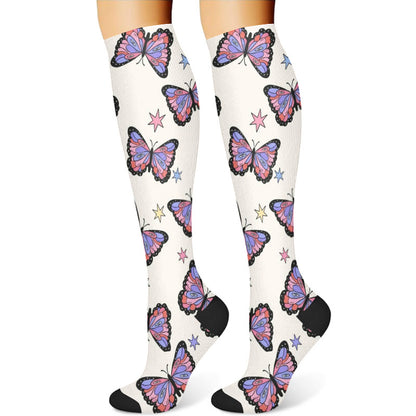 Butterfly Compression Socks(3 Pairs) - Beige(1 Pair) - S/M - image 5