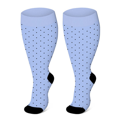 Plus Size Pink Polka Dot Compression Socks(3 Pairs) - image 2