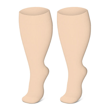 Purple Electrocardiogram Solid Plus Size Compression Socks 2XL-7XL(3 Pairs) - Skin - 7XL - image 7