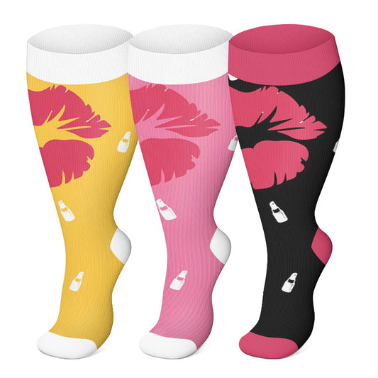Plus Size Big Lips Compression Socks(3 Pairs)