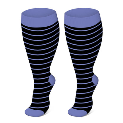 Plus Size Pinstripe Compression Socks