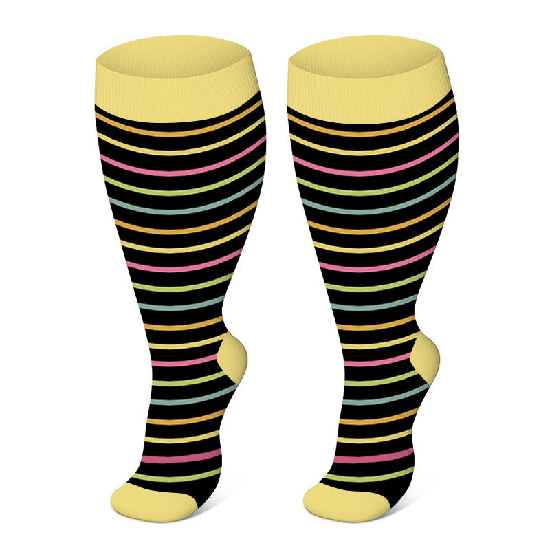 Plus Size Pinstripe Compression Socks