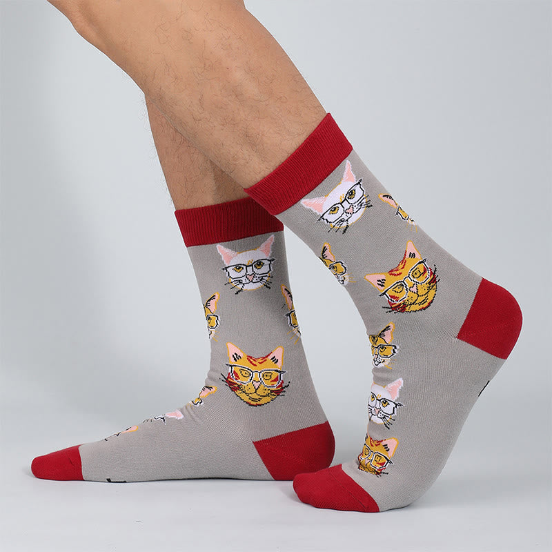 Glasses Cat Quarter Socks(5 Pairs) - image 5