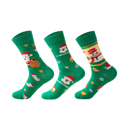 Green Christmas Quarter Socks(3 Pairs) - Multicolor - EU36-44(US3-10) - image 8