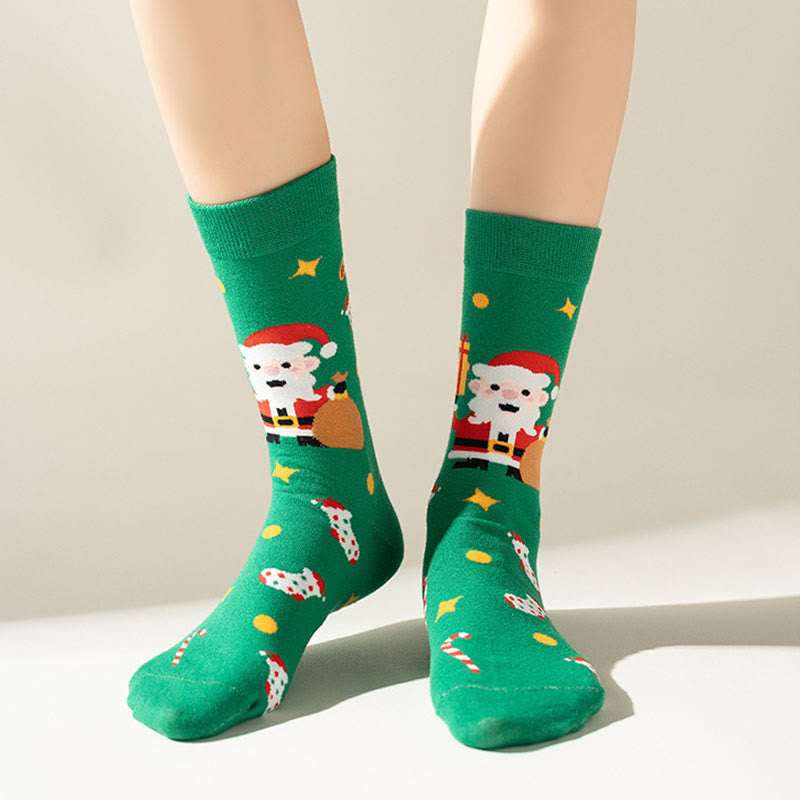 Green Christmas Quarter Socks(3 Pairs) - image 2