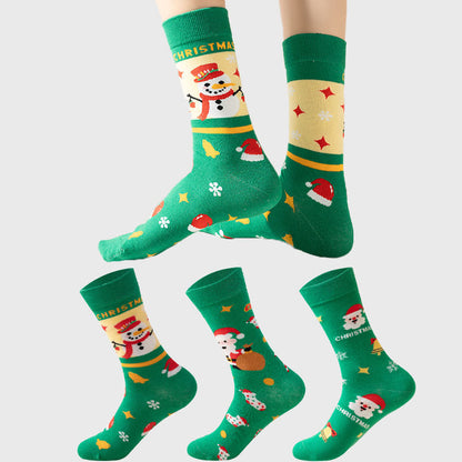 Green Christmas Quarter Socks(3 Pairs) - image 0