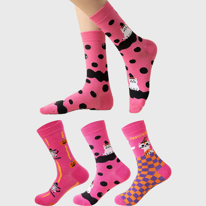 Pink Cat Quarter Socks(3 Pairs) - image 0