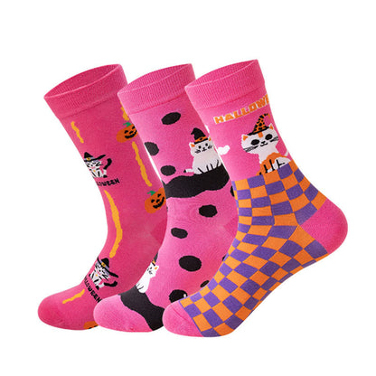 Pink Cat Quarter Socks(3 Pairs) - Multicolor - EU36-44(US3-10) - image 7