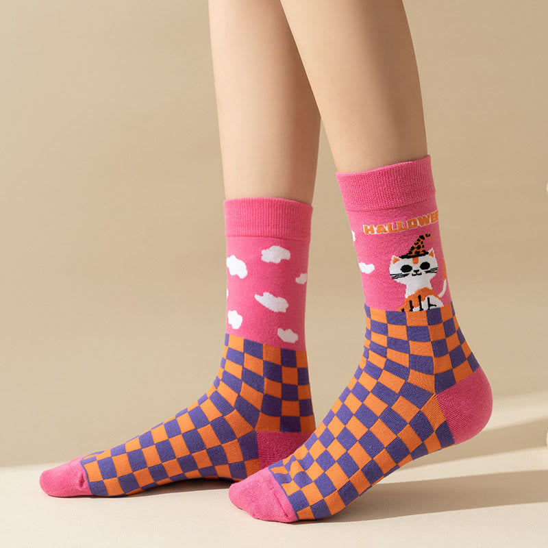 Pink Cat Quarter Socks(3 Pairs) - image 1