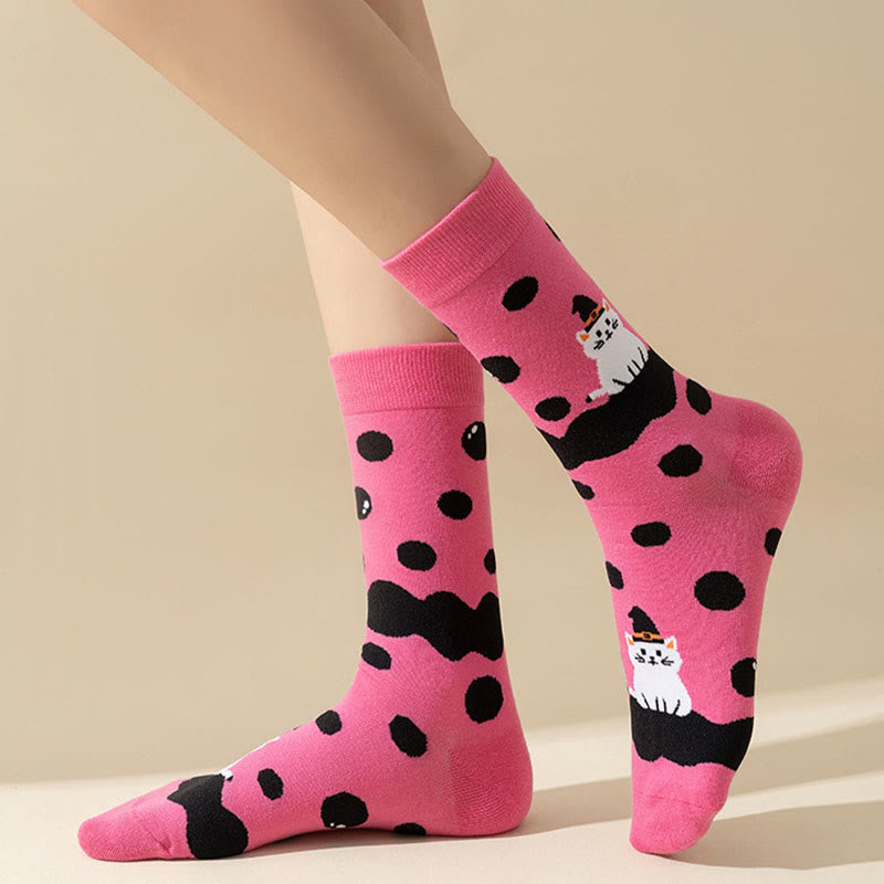 Pink Cat Quarter Socks(3 Pairs) - image 4