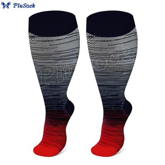 Plus Size Colorful Stripe Compression Socks - image 0