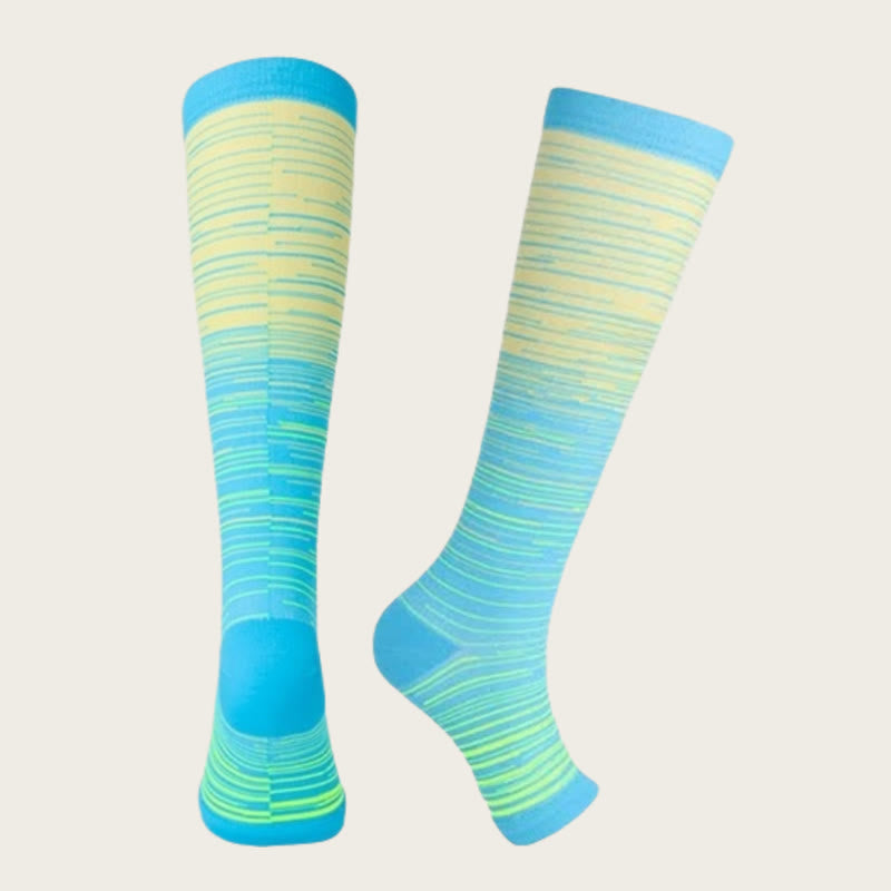 Plus Size Open Toe Line Compression Socks(3 Pairs) - image 3