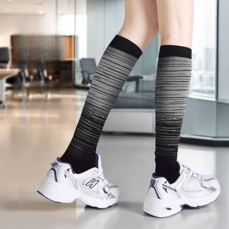 Plus Size Open Toe Line Compression Socks(3 Pairs) - image 1