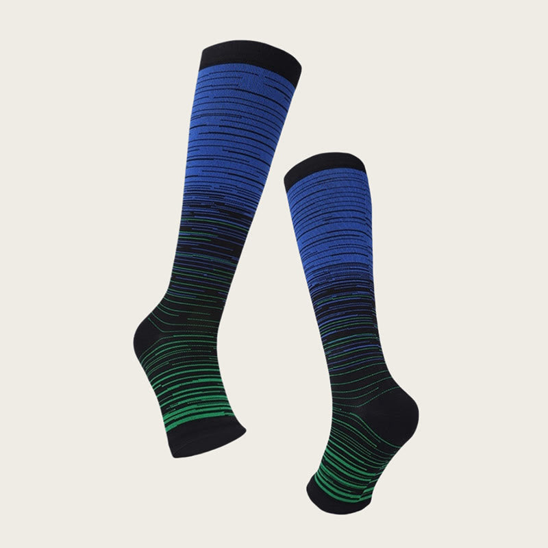 Plus Size Open Toe Line Compression Socks(3 Pairs) - image 6