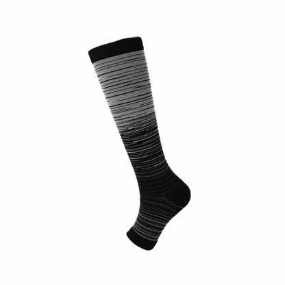 Plus Size Open Toe Line Compression Socks(3 Pairs) - Grey - EU43-46(US9-12) - image 7
