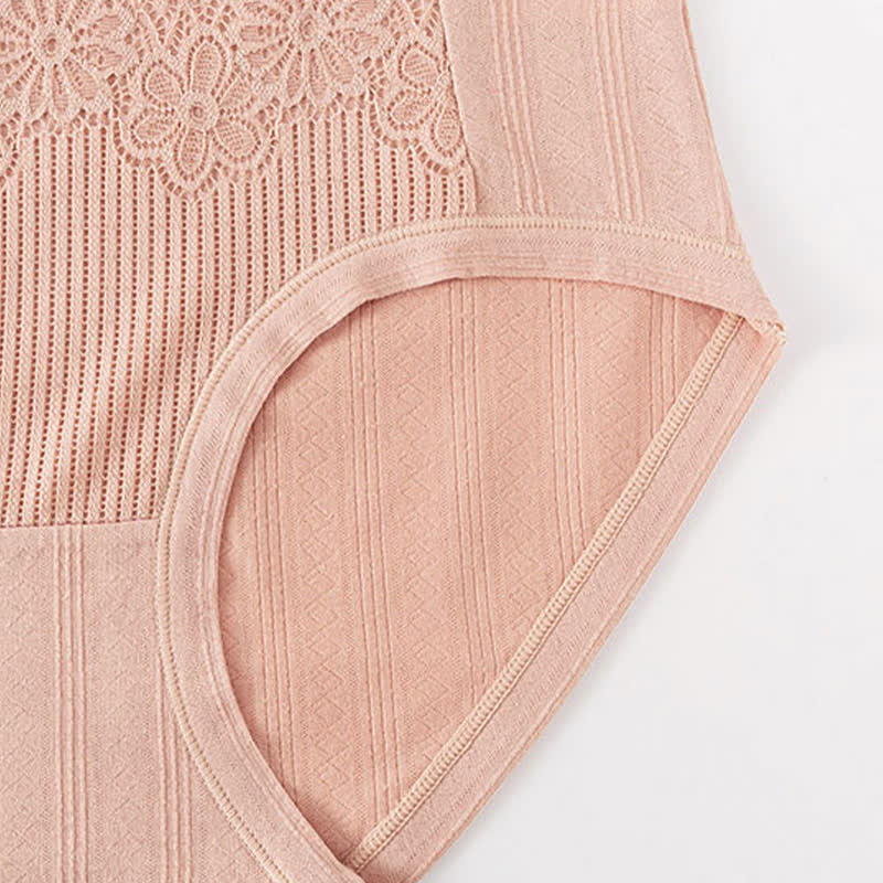 Cotton High Waist Jacquard Breathable Brief(3 Packs) - image 9