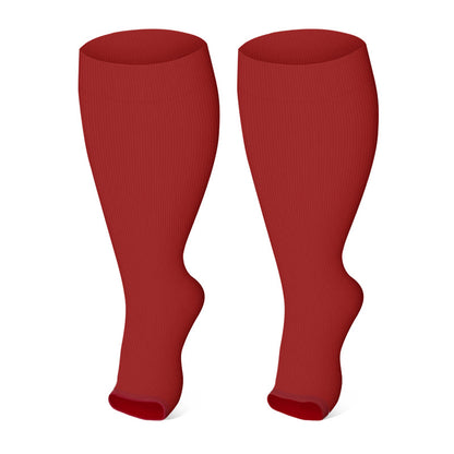 Plus Size Polka Dots Open Toe Compression Socks(3 Pairs) - image 2