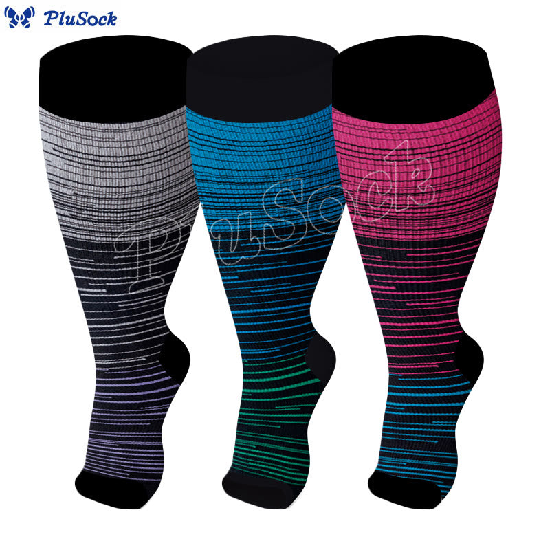 Plus Size Open Toe Compression Socks - image 1