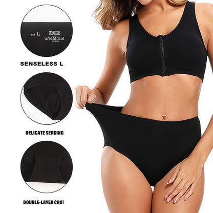 Solid Color Basic High Waist Brief(3 Packs) - image 1
