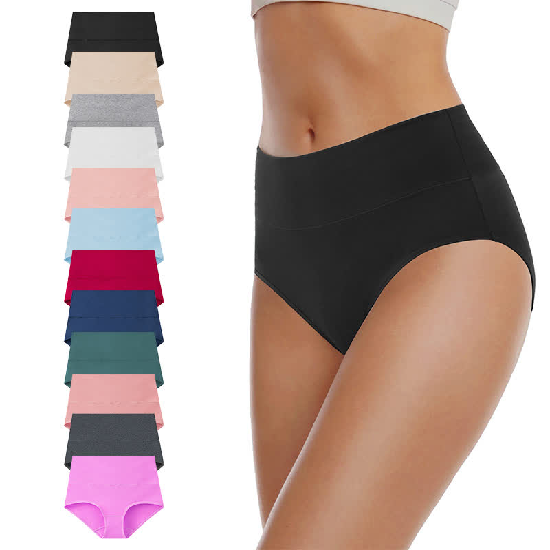 Solid Color Basic High Waist Brief(3 Packs) - image 0