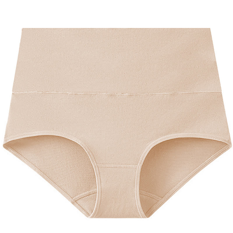 Solid Color Basic High Waist Brief(3 Packs) - Nude - 5XL - image 9