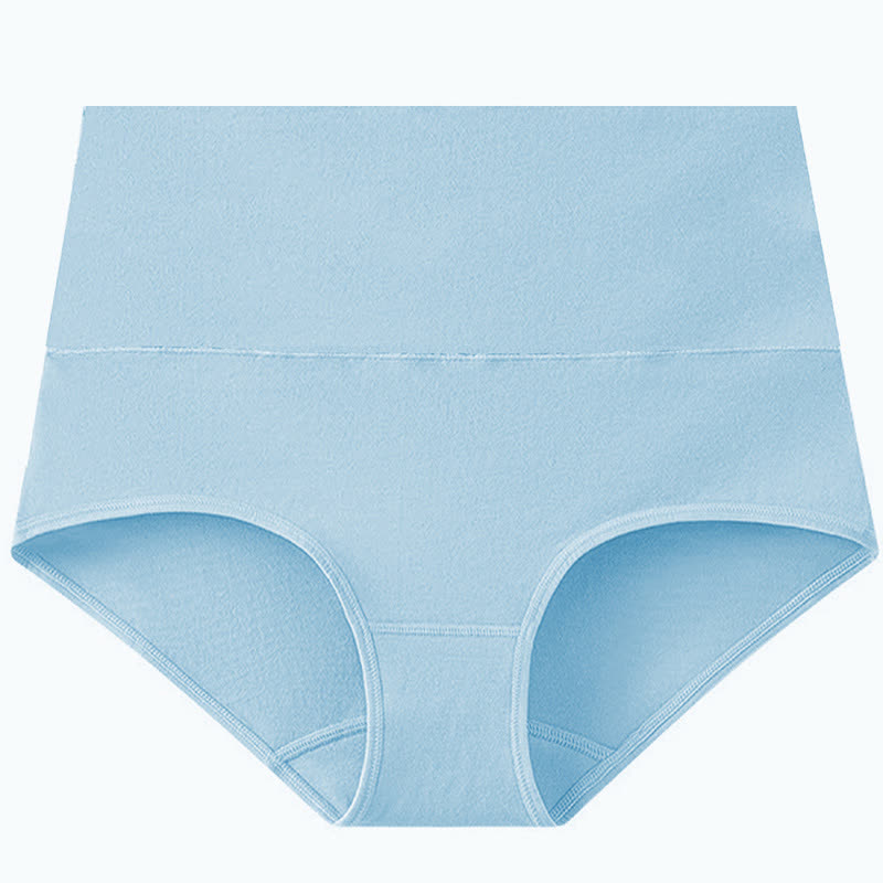 Solid Color Basic High Waist Brief(3 Packs) - Light Blue - 5XL - image 6