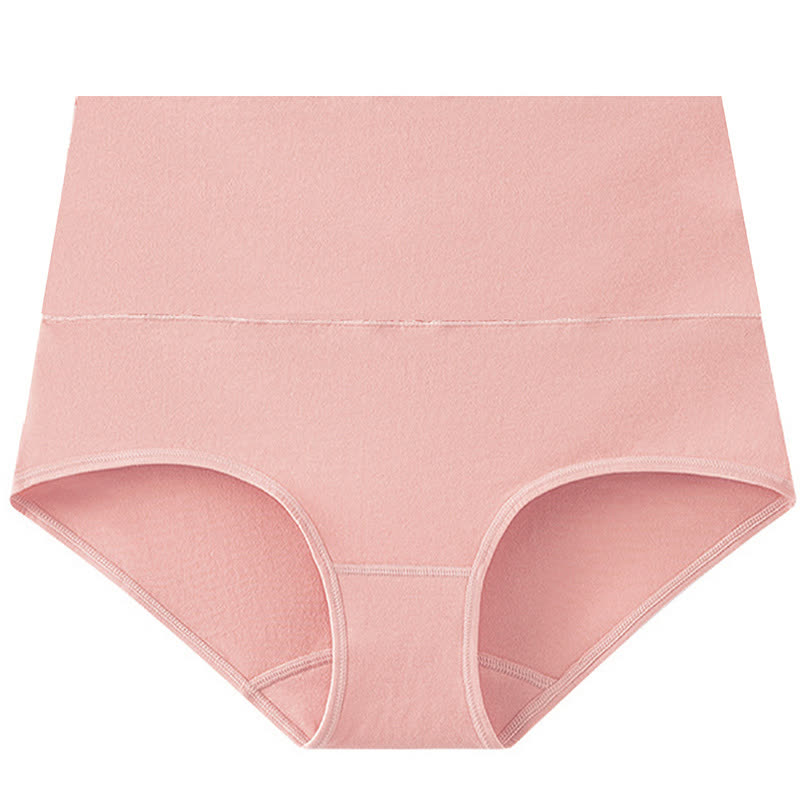Solid Color Basic High Waist Brief(3 Packs) - Light Pink - 5XL - image 4