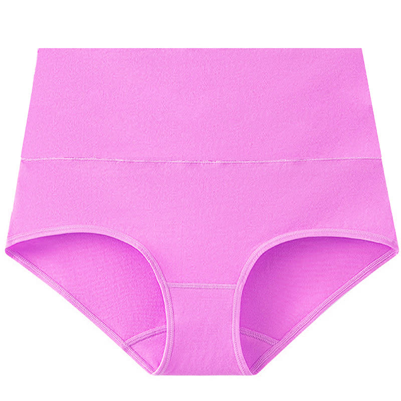 Solid Color Basic High Waist Brief(3 Packs) - Purple - 5XL - image 3