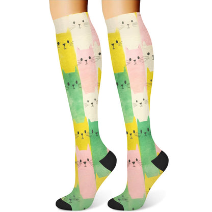 Cartoon Cat Compression Socks(3 Pairs) - image 2
