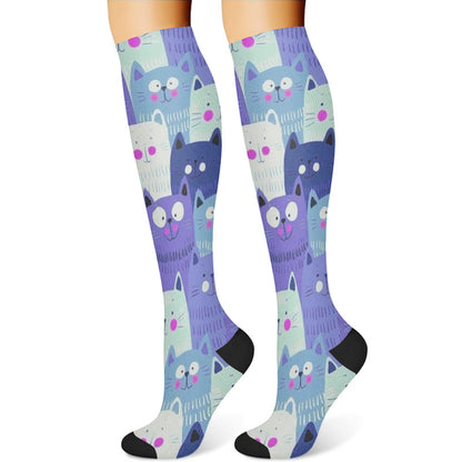 Cartoon Cat Compression Socks(3 Pairs) - image 3