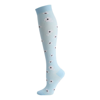 Cute Cat Bird Flowers Compression Socks(6 Pairs) - image 2