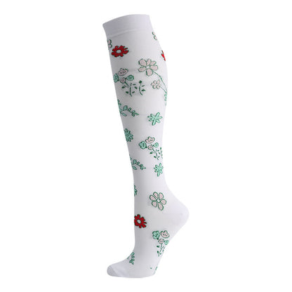 Cute Cat Bird Flowers Compression Socks(6 Pairs) - image 2