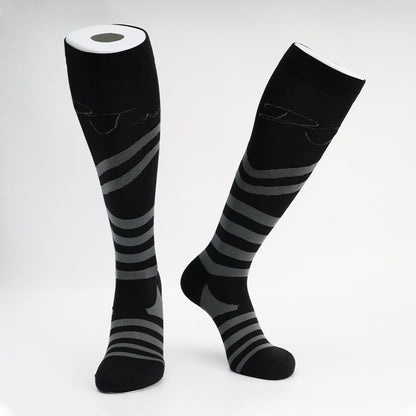 Letter Stripes Compression Socks(5 Pairs) - Grey - EU40-46(US7-12) - image 2