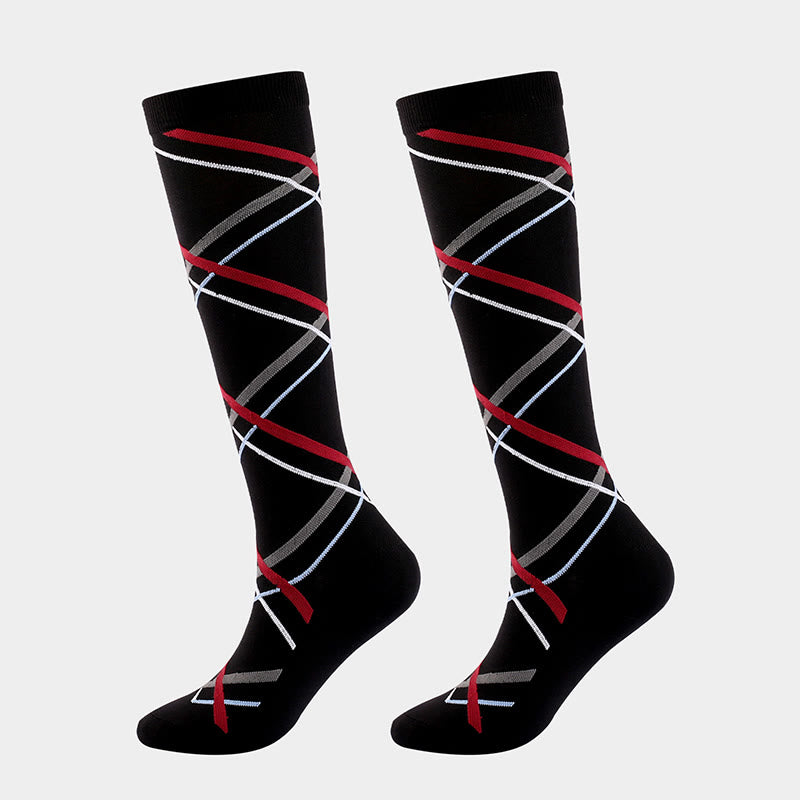 Squares Ribbon Compression Socks(3 Pairs) - image 2